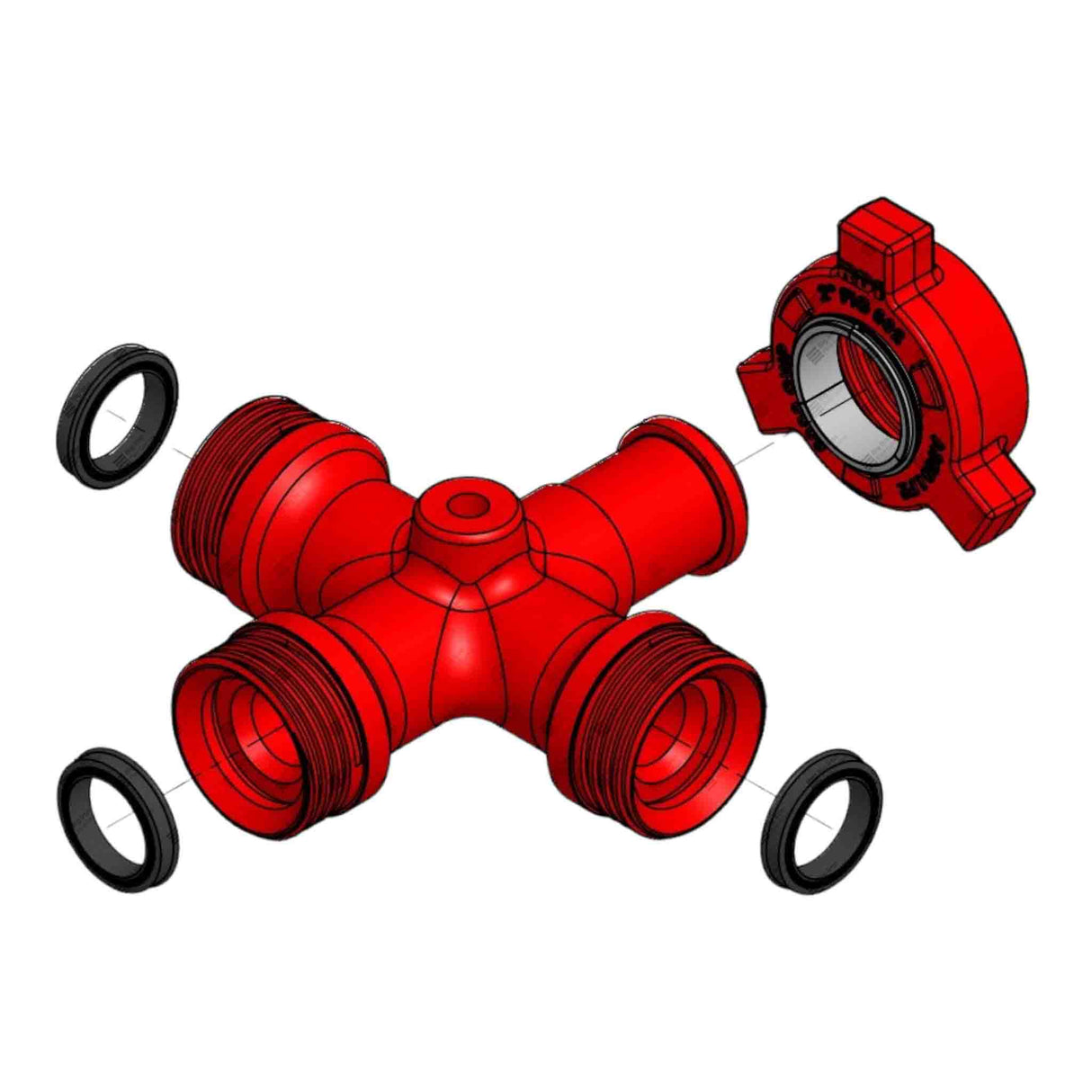 Cross, 2" 602 FxFxFxM, 1/2" NPT Tap, 6000 psi, Sour Service