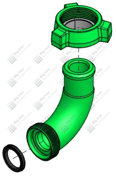 Elbow LR 90 Deg, 3" 1502 MxF, Integral, 10000 psi, Sour Service