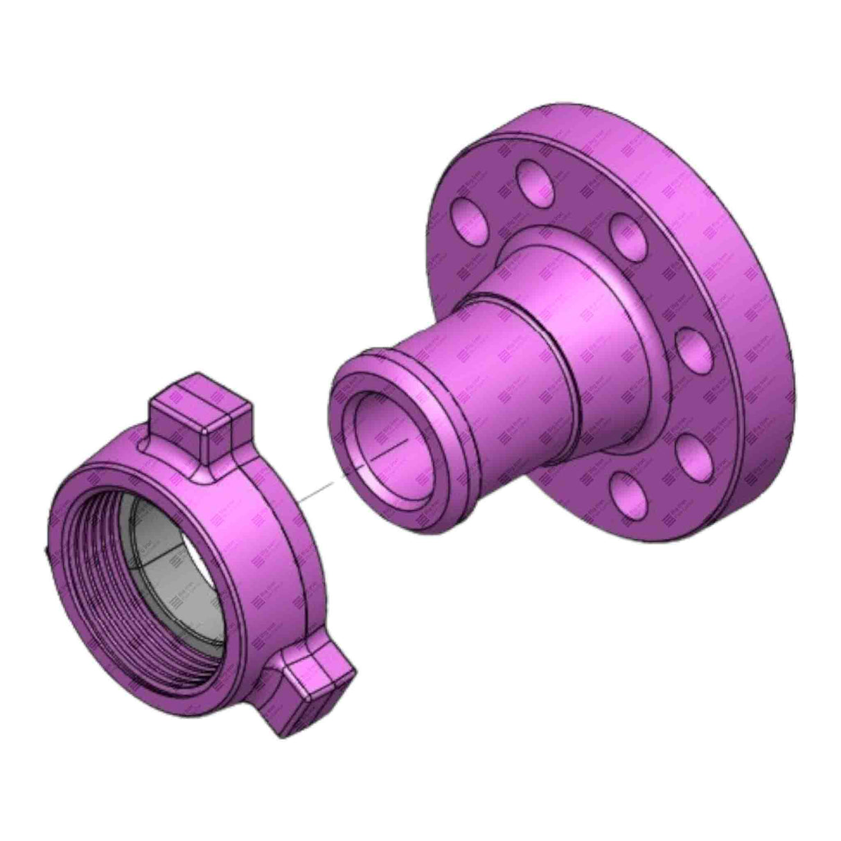 Flange Adapter, 3" 1500# RF x 3" 1502 M, 3705 psi, Sour Service