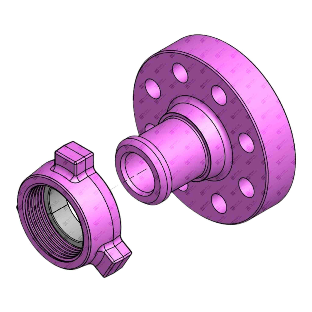 Adapter Flange, 3" 2500# RTJ x 3" 1502 M, 6170 psi, Sour Service