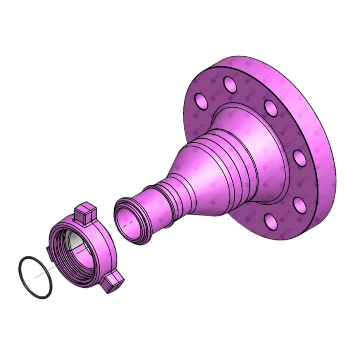 Flange Adapter, 4" 600# RF x 2" 206 M, BW XH DET, 1480 psi, Sour Service